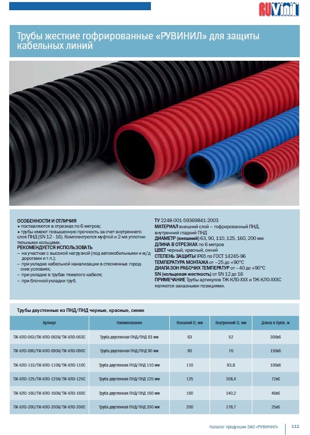 Купить Труба двустенная ПНД/ПНД 160мм, синяя | Интернет-магазин ЭТМ iPRO